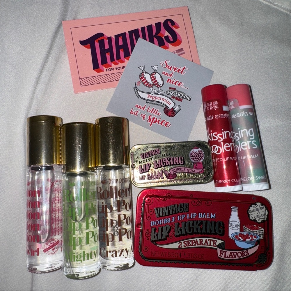 NWT Tinte Cosmetics Rollerball Lip Potion And Kissing Koolers Set Bundle